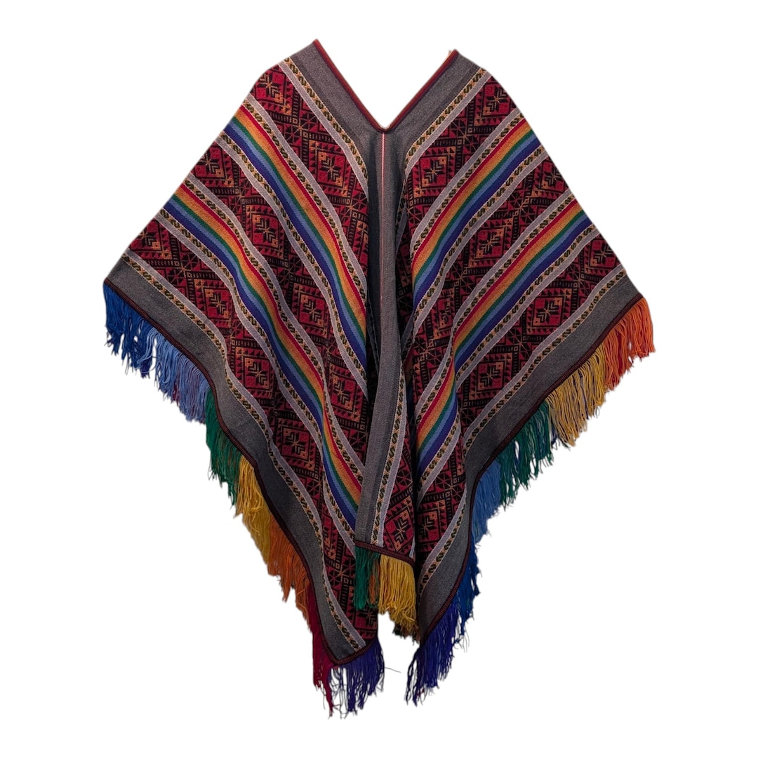 Shaman Inka INKA QERO PONCHO Style Unisex Shamanic Ceremonial Outfit Andean Cuzco ...