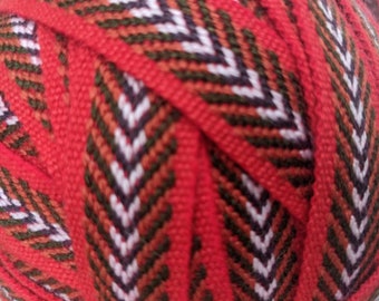 4m Andean INKA PERUVIAN Bohemian wool woven ribbon  Handmade by loom 1 in / 2.4cm