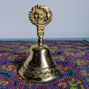 Brass Hanging Bell with Chain, Chain for Home Temple, Door, Hallway, P–  PAAIE