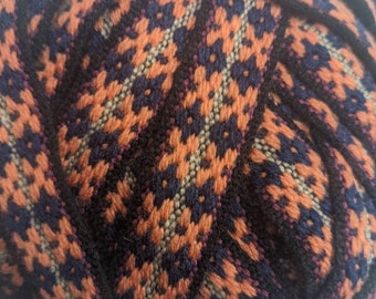 4 meters  Andean INKA PERUVIAN Bohemian wool woven ribbon  Handmade by loom 3/4 in /2cm