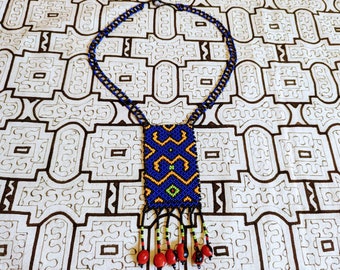 SHIPIBO BEADED NECKLACE small pechera Maya Kene beaded  Pendant authentic ancestral design