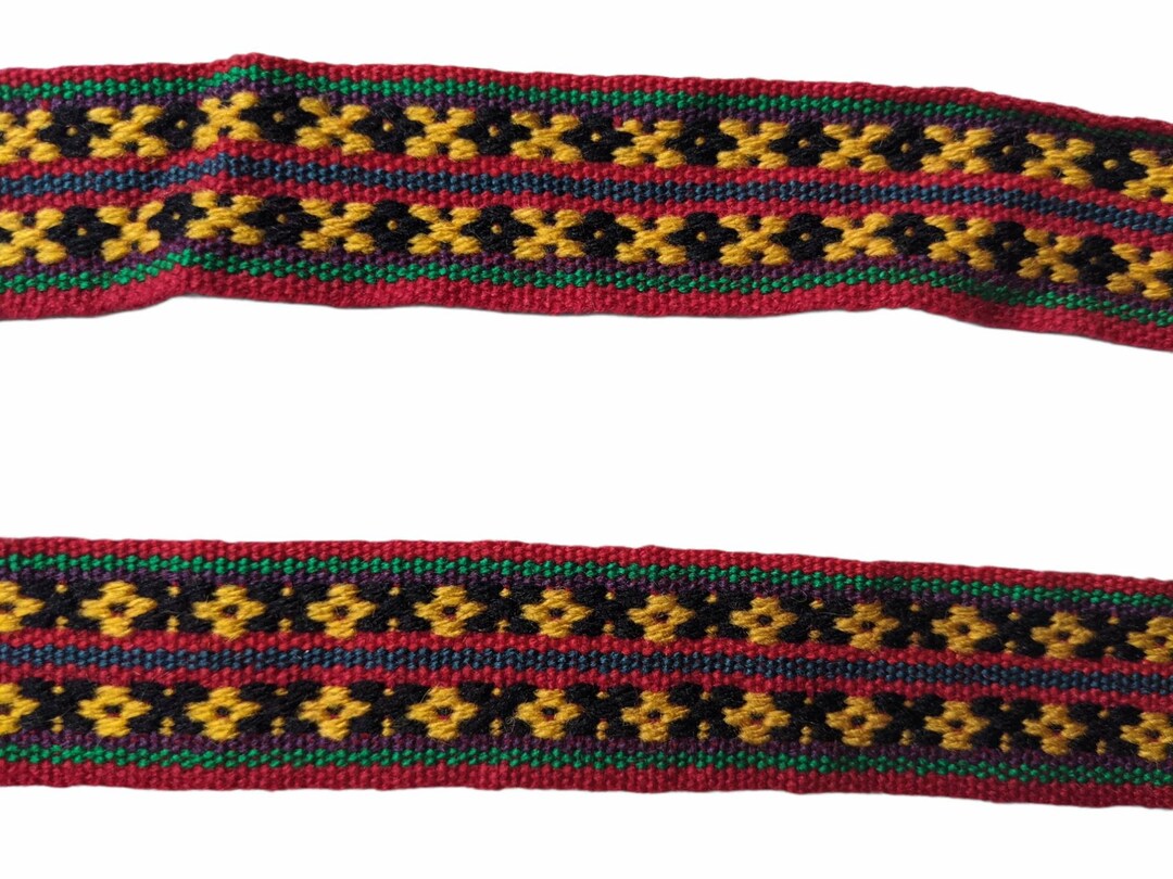 Andean Ribbons Handmade Andean Woven Wool Ribbon: Bohemian Trim (1.25 In) - Etsy
