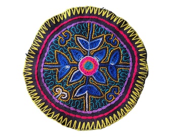 AYAHUASCA spirit SHIPIBO flower of Life round mandala  tapestry cloth patch