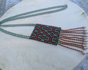 Authentic SHIPIBO SHAMANIC necklace"pechera Maya Kené design for transformation