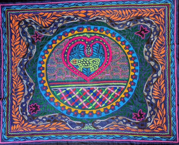 SHIPIBO KAMBO FABRIC large wall hanging art table cloth for sacred spiritual ceremony Ayahuasca 5meo dmt