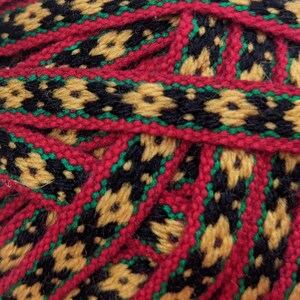WOLLE GEWEBTE BAND Jaquard Premium-Qualität Nähborte Handmade by Loom Cuzco Anden Folk geometrisches Kreuz 5,4 Yd von 0,5 in oder 5 m von 1,3 cm