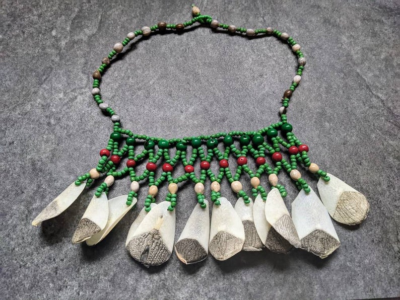 SHIPIBO BIB NECKLACE Unique one of a kind tribal design