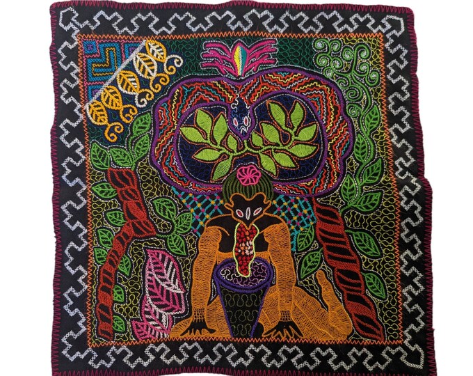 SHIPIBO "PURGE" AYAHUASCA tapestry  Amazonian Shamanic handmade embroidered  spiritual healer curandero  Chaman brujo witch Altar cloth