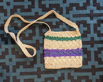 HEMP HANDBAG ecofriendly crossbody handmade with  CHAMBIRA fibers boho hippie style