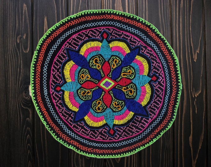 Flower of Life SHIPIBO MANDALA  Patch Ícaro Ayahuasca shamanic vision  24 cm/9.4 in