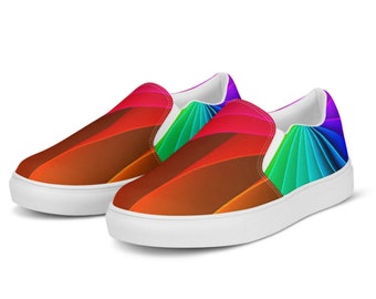 Damesslip-on regenboogschoenen