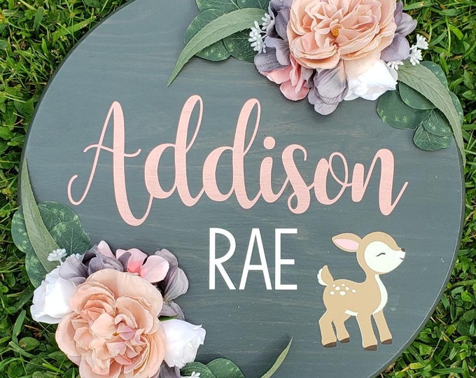 Round Wooden Name Sign, 24