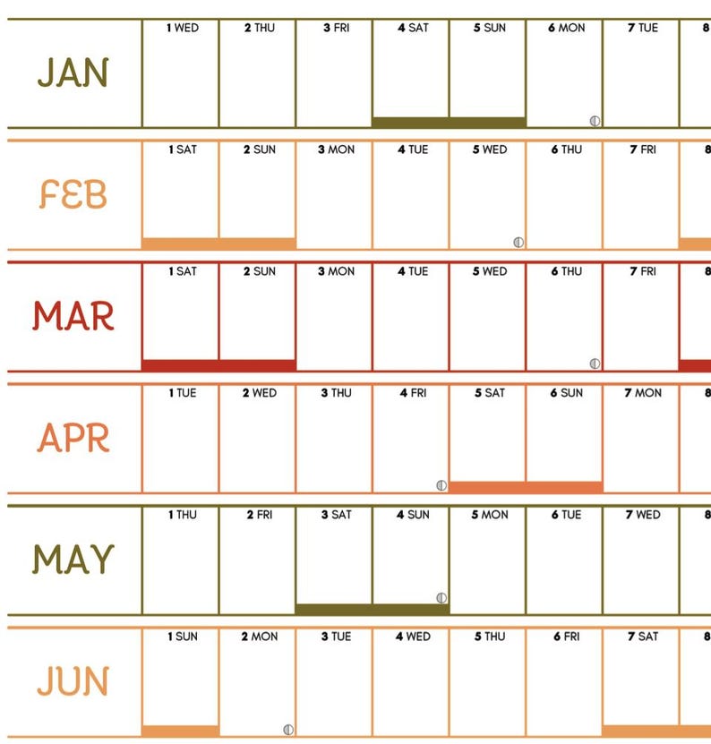 2025 Wall Calendar Year at a Glance 24x36 Printable Giant Horizontal ...