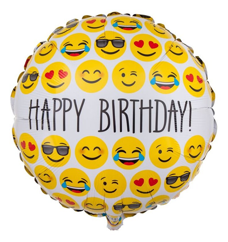 Joyeux Anniversaire Emoji Foil Balloon Etsy France