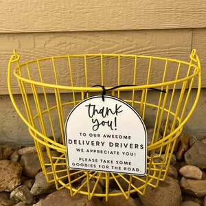 Delivery Driver Thank You Weatherproof Snack Goodie Treat Box Sign