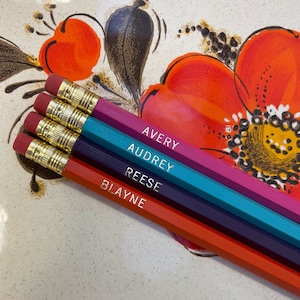 Personalized Name Gold Foil #2 Pencils School Office Supplies Back to School Name Pencils