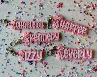 Personalized Custom Name Sports Bag Tag Keychain Ballet Dance Bag