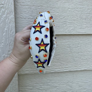 Custom Order Houston Astros Sequin Headband Astros Sequined Headband – Haute Suburban Mess main image 2