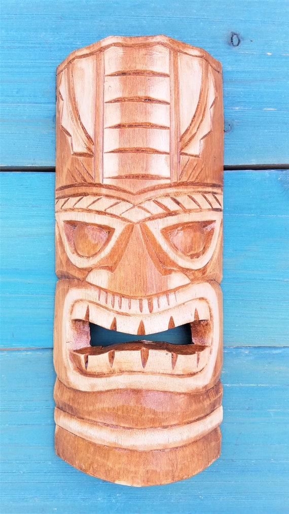 Tiki Mask Beach House Hawaiian Luau Tropical Bar Wall Decor Wood 12