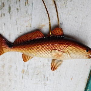 Redfish decor Holiday Ornament 4.75&quot; x 2&quot; Nautical decor **CHOICE of 1, 2 or 3**
