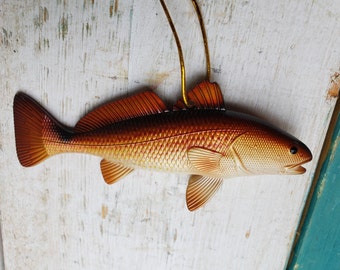 Redfish decor Holiday Ornament 4.75&quot; x 2&quot; Nautical decor **CHOICE of 1, 2 or 3**