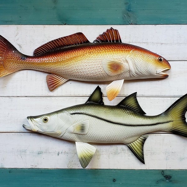 Redfish Snook Tarpon decor 28" wall replica 3D fish saltwater **CHOOSE your SET of 2**