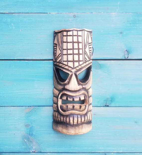 Tiki Mask Tribal Hawaiian Luau Primitive Tropical Bar Wall Decor Wood