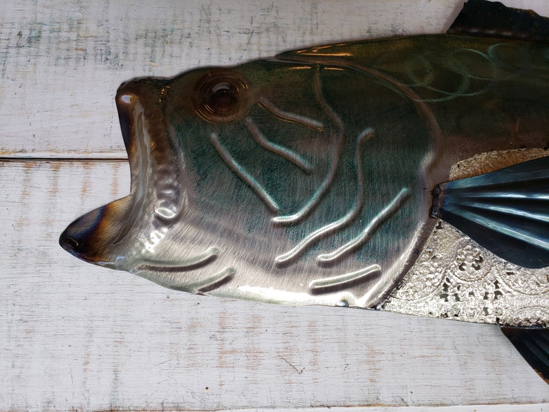 Bass fishing decor metal wall decor lake house metal art decor Etsy
