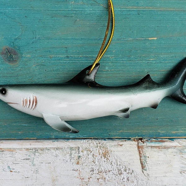 Shark Christmas Holiday Ornament Jaws Nautical decor 5" x 2"