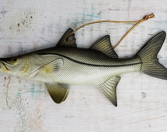 Snook decor Holiday Ornament 4.75&quot; x 2&quot; Nautical decor **CHOICE of 1, 2 or 3**