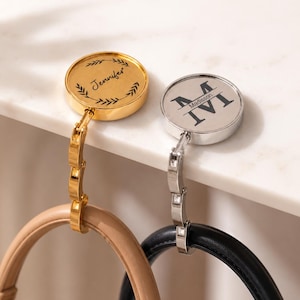 Custom Engraved Purse Hook Sets, Personalized Folding Handbag Hanger For Table, Bag Holder Party Gifts For Women, Wedding Favors For Guest