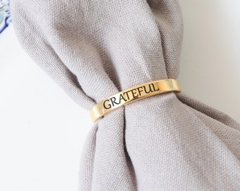 Thankful Napkin Ring Etsy