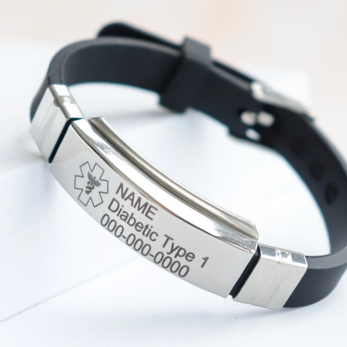 Emergency Bracelet Personalized Medical Alert Bracelet Etsy