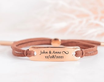 Custom couples bracelet set, cord leather couple bracelet, personalised friendship bracelet, matching friendship bracelet, his and hers