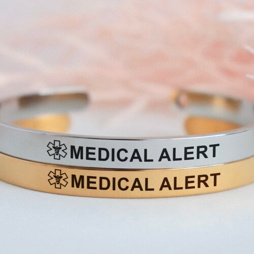 Medical Alert Bracelet Women Personalized Emergency Bracelet Etsy