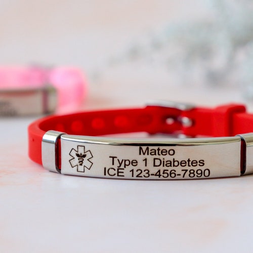 Kids Emergency Bracelet Personalized Medical Alert Bracelet Etsy
