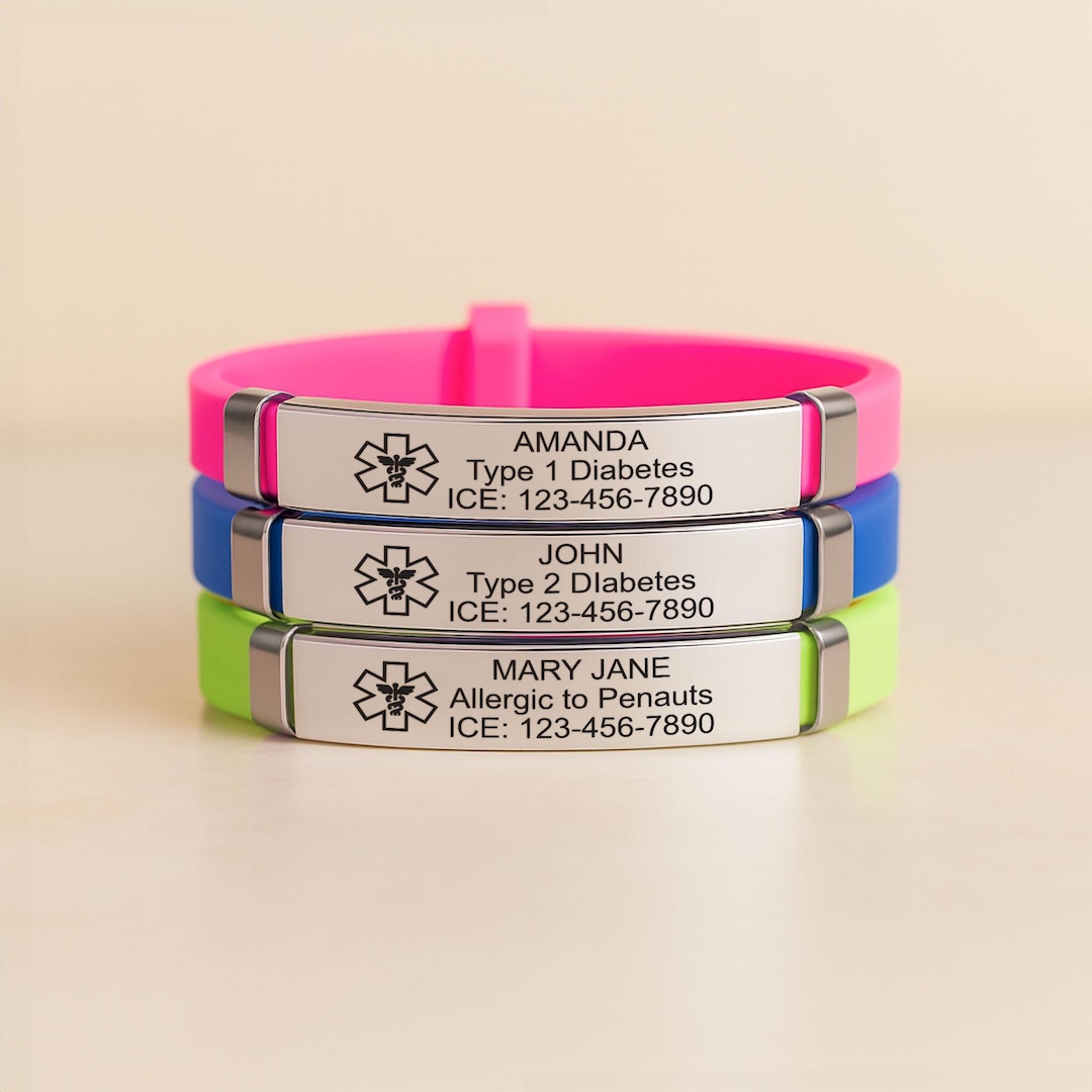 Kids Emergency Bracelet, Personalized Medical Alert Bracelet for