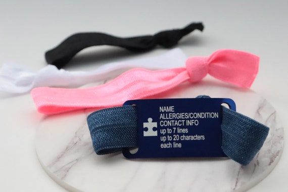 Autism Bracelet, Personalized Medical Id Bracelet, Custom Medical Alert  Bracelet for Women, Diabetic Bracelet, Running Bracelet, Shoe ID Tag 