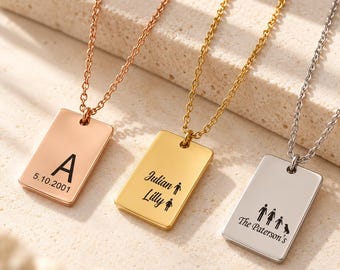 Personalized Mom Necklace | Custom Engraved Mother's Day Pendant With Kids' Names For Mom Or Grandmother