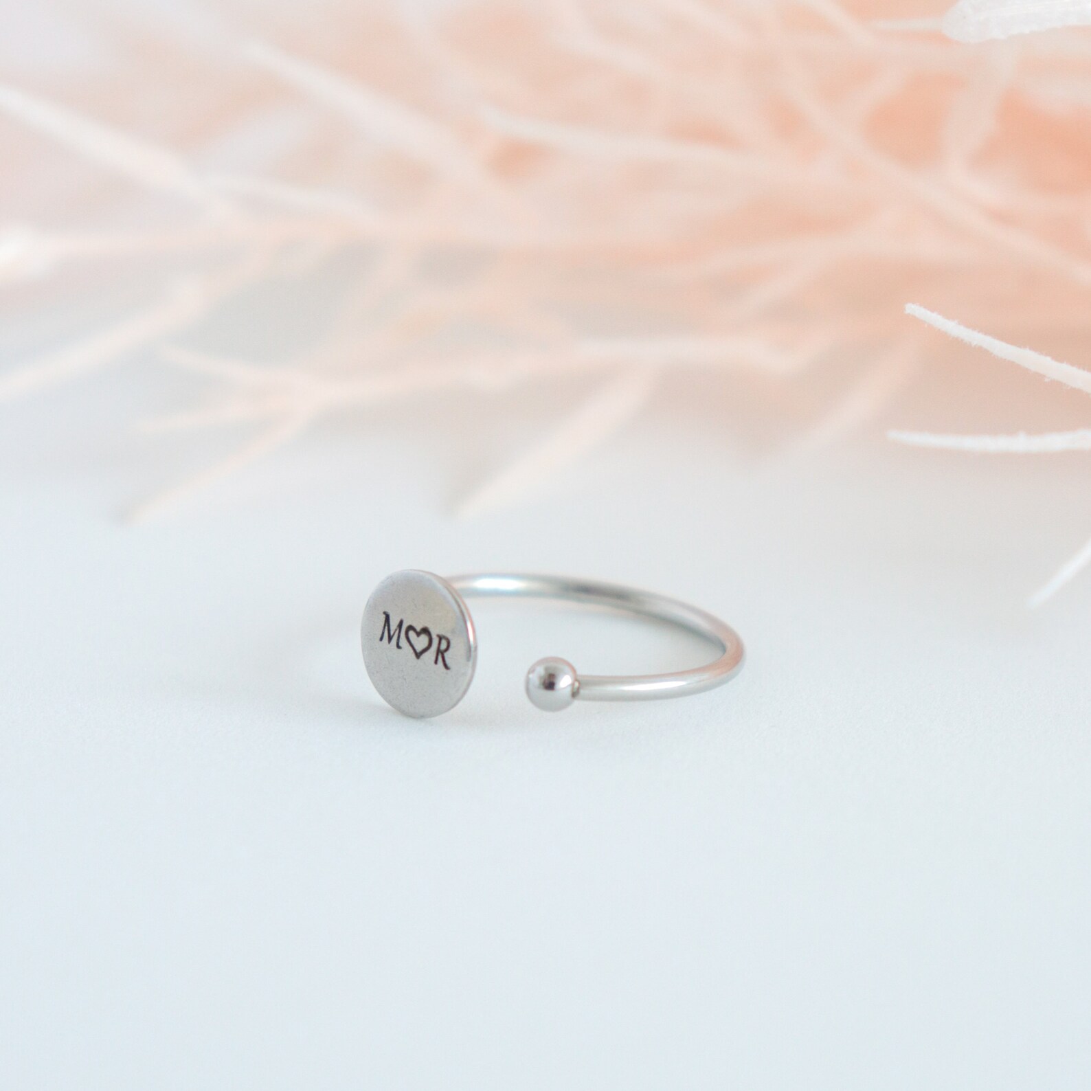 Custom Engraved Ring, Adjustable Personalized Ring, Stainless Steel ...