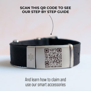 QR Code Smart Emergency Bracelet, Personalized Scannable Safety Medical ...