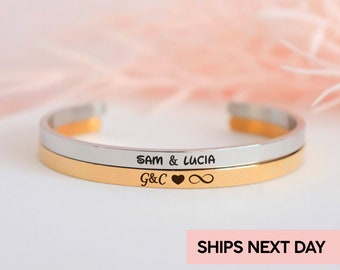 Custom matching friendship bracelets, personalized his & hers bracelets, anniversary long distance relationship and best friends gift