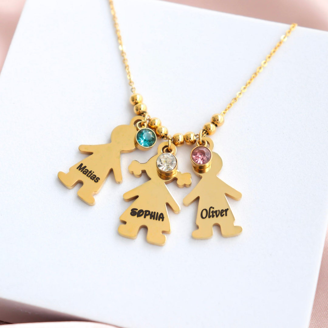 Collane personalizzate con nome inciso da 1 a 8 e pietra portafortuna in stile DNA – Jewelry – Personalized Jewelry
