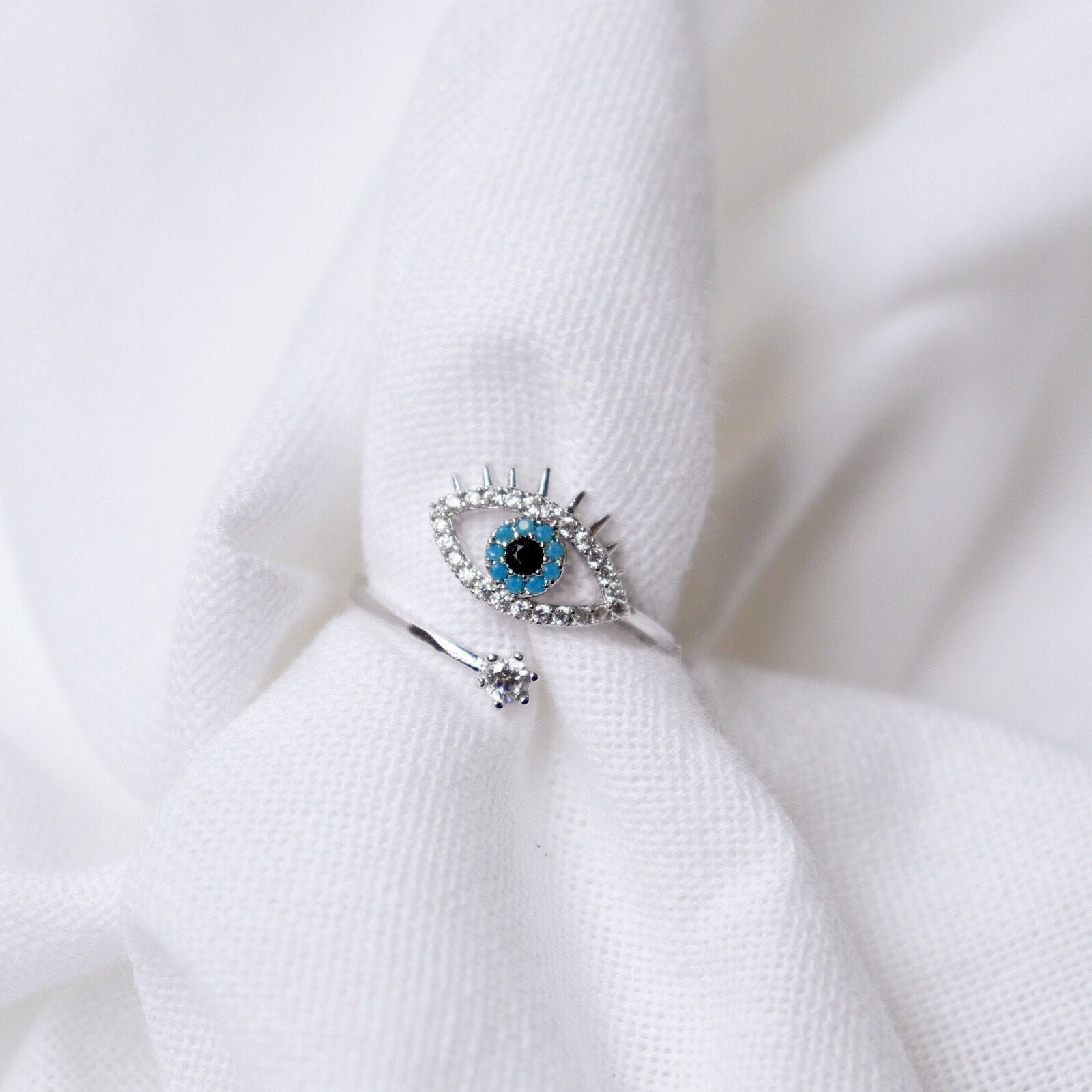 Evil Eye Ring Evil Eye Ring Rose Gold Protective Ring All Etsy