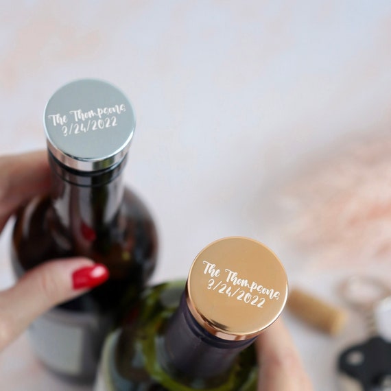 Tappo per bottiglia di vino inciso personalizzato, regali di vino