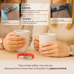 Emergency Bracelet, Personalized Sport Bracelet, Allergy Bracelet, Medical Alert Bracelet Women, Autism Bracelet, Kids Medical ID Bracelet image 6