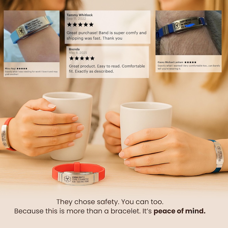Emergency Bracelet, Personalized Sport Bracelet, Allergy Bracelet, Medical Alert Bracelet Women, Autism Bracelet, Kids Medical ID Bracelet image 6