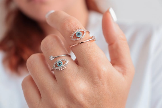 Colorful Evil Eye Stacking Ring | Alexandra Marks Jewelry