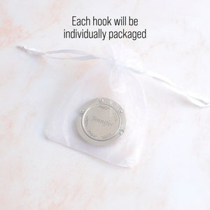 Custom engraved purse hook sets, personalized folding handbag hanger for table, bag holder party gifts for women, wedding favors for guest image 9