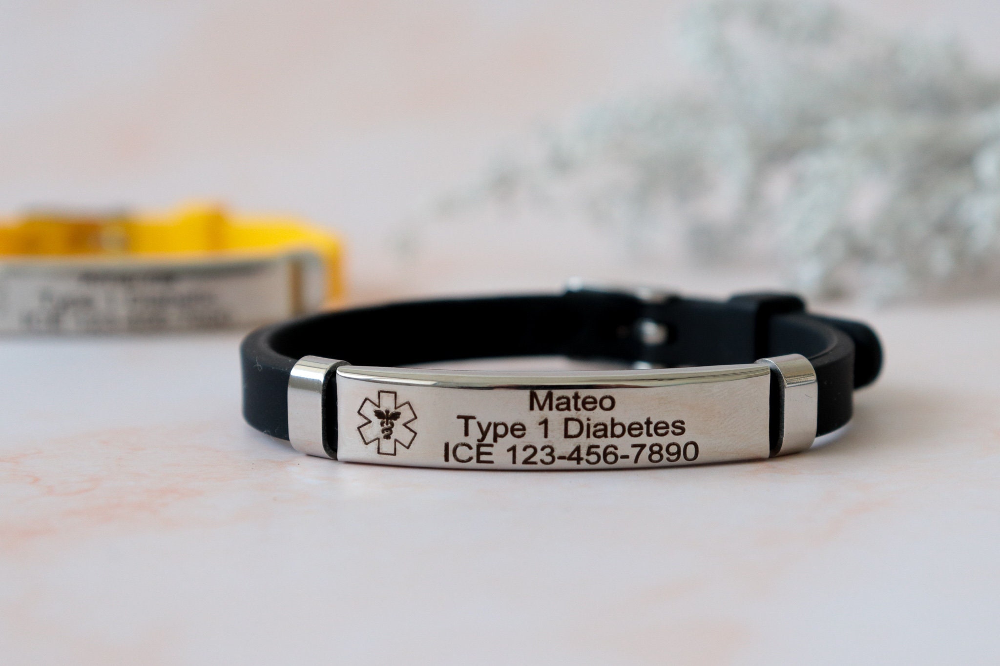 Kids emergency bracelet, personalized medical alert bracelet for kids, allergy bracelet, diabetic, autism & kids medical ID bracelet